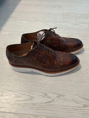 Taft Brown Mottled Leather Derby with White Sole